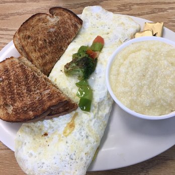 Sunrise Grill - Veggie omelette with egg whites, rye toast, and grits. - Breakfast & Brunch Near Me - Martinez, Georgia Sunrise Grill - Veggie omelette with egg whites, rye toast, and grits. - Breakfast & Brunch Near Me - Martinez, Georgia