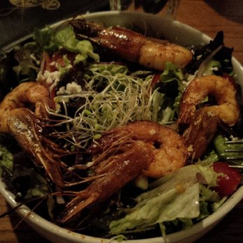 Kula Lodge & Restaurant - Waipoli green salad with 4 prawns from Kaua'i. Not much salad for the price. - Breakfast & Brunch Near Me - Kula, Hawaii Kula Lodge & Restaurant - Waipoli green salad with 4 prawns from Kaua'i. Not much salad for the price. - Breakfast & Brunch Near Me - Kula, Hawaii