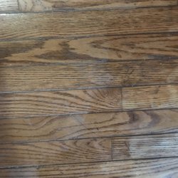 Sherwin-Williams Paint Store - Right side: my floor after sanding & staining. Left side: my original floor. It's a perfect match (once I clean my original floor)!