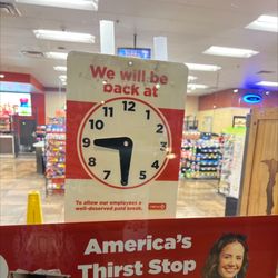 Circle K - Worker had this sign up while being on the phone laughing, it was pass 9:30.. Very inappropriate the way he acted . Needs to get fired !