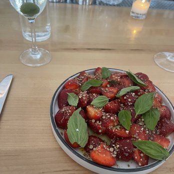 Misi - strawberries, hot honey, basil, coriander - Italian Near Me - Brooklyn, New York