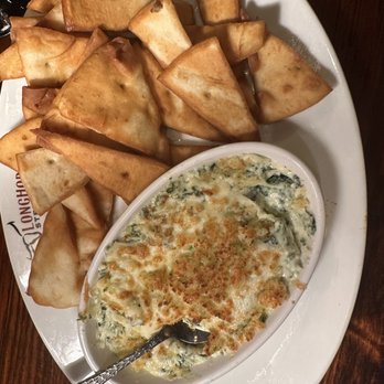 LongHorn Steakhouse - Parmesan Crusted Spinach Dip with pita - Steakhouses Near Me - Tampa, Florida LongHorn Steakhouse - Parmesan Crusted Spinach Dip with pita - Steakhouses Near Me - Tampa, Florida