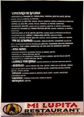 Menu photo 1 Mi Lupita Largo, FL