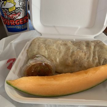 Legends Burgers - Breakfast burrito and large soda $13.87 - Burgers Near Me - Upland, California Legends Burgers - Breakfast burrito and large soda $13.87 - Burgers Near Me - Upland, California