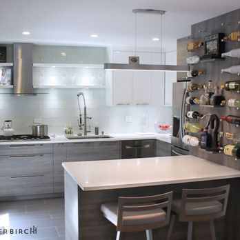 Silver Birch - Small Modern Kitchen - Downers Grove - Cabinetry Near Me - Lincolnwood, Illinois