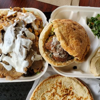 ACHILLES - Combo plate ($12.25) with chicken shawarma and gyro beef, falafel pocket sandwich ($8.99) w/ quinoa tabouleh and hummus as sides, and pita - Mediterranean Near Me - Santa Clara, California ACHILLES - Combo plate ($12.25) with chicken shawarma and gyro beef, falafel pocket sandwich ($8.99) w/ quinoa tabouleh and hummus as sides, and pita - Mediterranean Near Me - Santa Clara, California