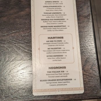 Valentina's - Cocktail menu - Italian Near Me - Dublin, Ohio Valentina's - Cocktail menu - Italian Near Me - Dublin, Ohio