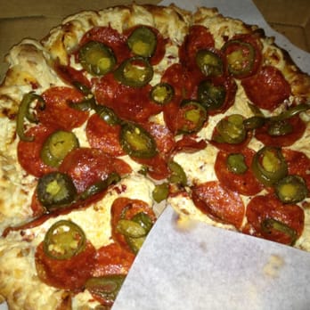 Red Tomato Pizza House - Jalapeño pepperoni pizza with vegan cheese stuffed crust - Pizza Near Me - Berkeley, California