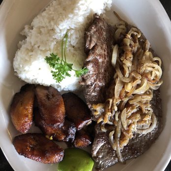 Cafe Piquet - Palomilla grilled sirloin steak with onions - Cuban Near Me - Bellaire, Texas Cafe Piquet - Palomilla grilled sirloin steak with onions - Cuban Near Me - Bellaire, Texas
