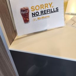 No refills? Since when McDonald's had this policy?