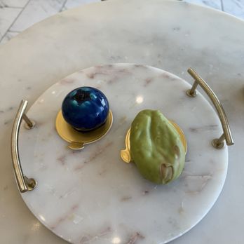 Rocheli Patisserie - Blueberry and pistachio Trompe-l'œil fruit desserts - Bakeries Near Me - Austin, Texas