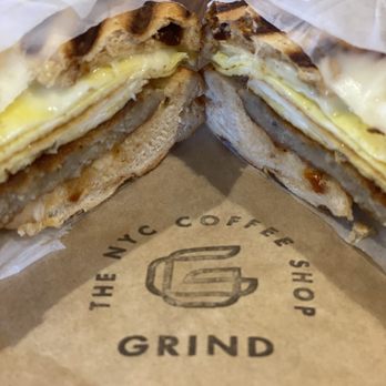 Grind NYC - Sausage egg and cheese bagel - Cafes Near Me - New York, New York Grind NYC - Sausage egg and cheese bagel - Cafes Near Me - New York, New York