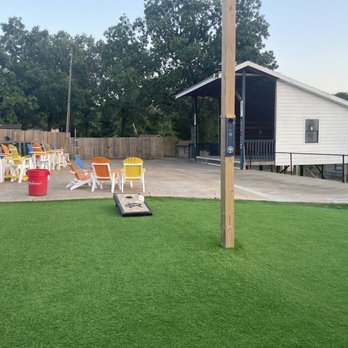 Big Buoy's - Corn hole and the stage for live music - American Near Me - Kimberling City, Missouri Big Buoy's - Corn hole and the stage for live music - American Near Me - Kimberling City, Missouri