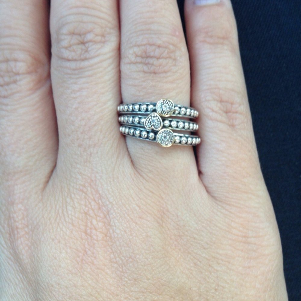 Marilin's Jewelry - Lovely 3 ring 2-toned with diamonds in the center - Jewelry Near Me - Miami, Florida