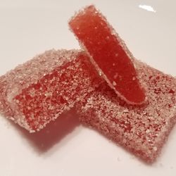Iris Delights Artisanal Chocolates - Strawberry rhubarb pate de fruit (fruit jelly)