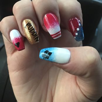 Pro Top Nails - Harley Quinn nails for my Halloween costume - Nail Salons Near Me - Anaheim, California Pro Top Nails - Harley Quinn nails for my Halloween costume - Nail Salons Near Me - Anaheim, California