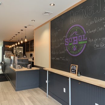 SoBoL - a blackboard with a menu on it - Juice Bars & Smoothies Near Me - Bayside, New York