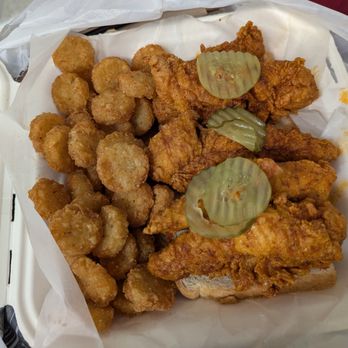 Prince's Hot Chicken - Chicken Tenders + Hash Rounds - Chicken Shop Near Me - Nashville, Tennessee Prince's Hot Chicken - Chicken Tenders + Hash Rounds - Chicken Shop Near Me - Nashville, Tennessee