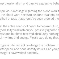 Stanford Hospital & Clinics Primary Care - After months of being ignored, I wrote a letter: Can you please read and kindly respond to my previous message? I have waited patiently.