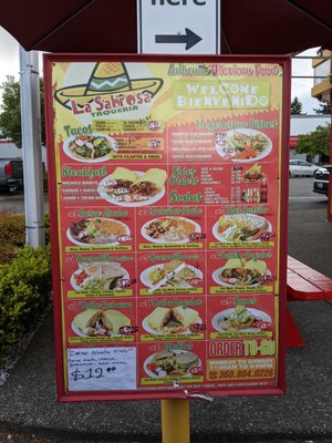 Menu photo 4 La Sabrosa Taqueria Everett, WA