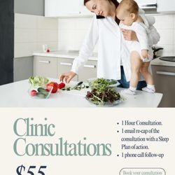 The Sleep Consultant That Could - 1 hour Online clinic consultations available for $55. Includes:questionnaire before our session, a personalize sleep plan &1 follow-up call.