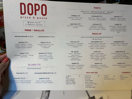 Menu photo 3 DOPO Pizza & Pasta Reno, NV