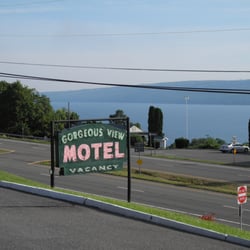 Gorgeous View Motel - The "Gorgeous" view and the cool retro sign.