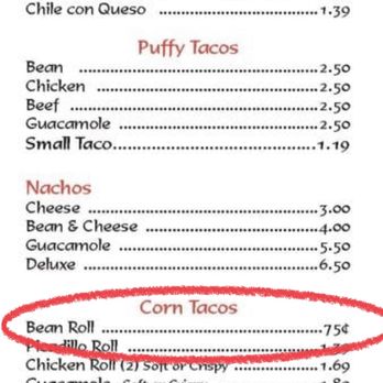 Teka Molino - $0.75 bean roll - Mexican Near Me - San Antonio, Texas Teka Molino - $0.75 bean roll - Mexican Near Me - San Antonio, Texas