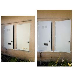 Handyman Alex - Touch-up painting of doors providing access to utility meters