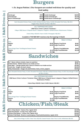 Menu photo 2 R & R Drive In Joseph, OR Menu photo 2 R & R Drive In Joseph, OR