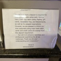 Motel 6 - What the manager/owner owner did and what these signs say are totally different