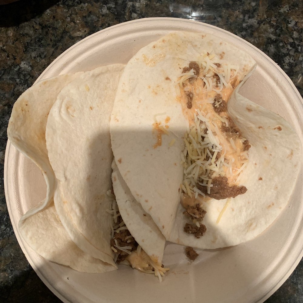 QDOBA Mexican Eats - my tacos with no meat thrown into the container - Mexican Near Me - Bryn Mawr, Pennsylvania QDOBA Mexican Eats - my tacos with no meat thrown into the container - Mexican Near Me - Bryn Mawr, Pennsylvania