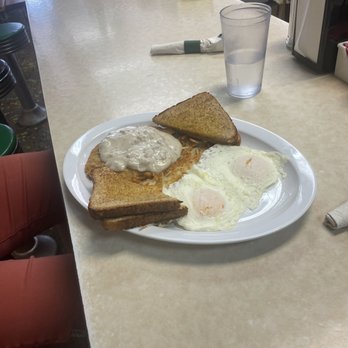 Grandma Vickie's Cafe - Fried eggs, gravy on a biscuit. - Diners Near Me - Lake Geneva, Wisconsin