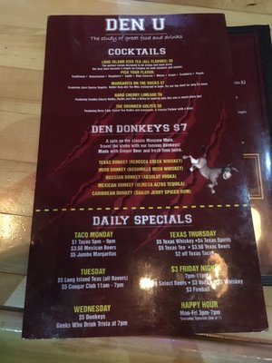 Menu photo 3 The Den Houston, TX