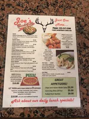 Menu photo 8 Joe's Bar in Llano Llano, TX Menu photo 8 Joe's Bar in Llano Llano, TX