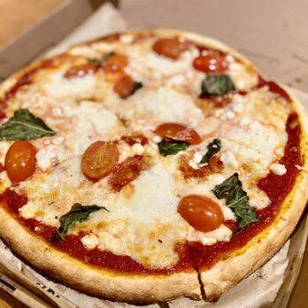 Blaze Pizza - Build Your Own Pizza : -Marinara Sauce -Mozzarella, Ricotta, and Goat Cheese -Basil and Cherry Tomatoes - Salad Near Me - Azusa, California