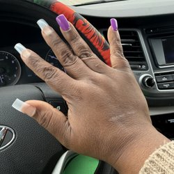 Tq Nails - Right hand three nails they had to fix and you can see they are glued on crooked