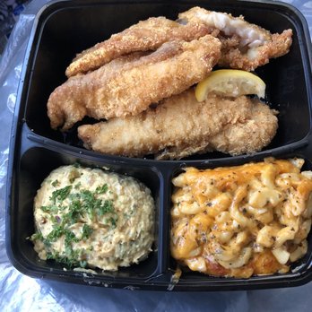 Jusla Catering - Fried catfish with potato salad, Mac & cheese(21) - Pop-Up Restaurants Near Me - Oakland, California Jusla Catering - Fried catfish with potato salad, Mac & cheese(21) - Pop-Up Restaurants Near Me - Oakland, California