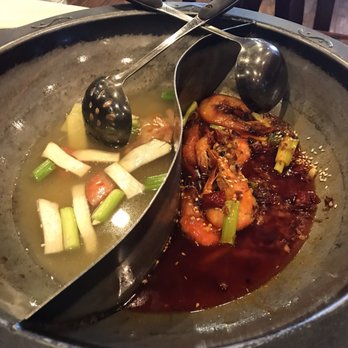 Sichuan Folk - Pre-Hot Pot. They bring the "dry fried" item you chose - mine was shrimp (bc I was too scared to try frog). Then they add the liquid. - Szechuan Near Me - Plano, Texas Sichuan Folk - Pre-Hot Pot. They bring the "dry fried" item you chose - mine was shrimp (bc I was too scared to try frog). Then they add the liquid. - Szechuan Near Me - Plano, Texas