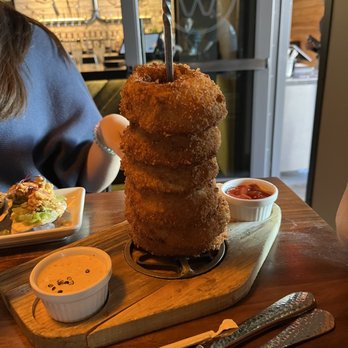 Haywire - Onion Ring Tower - New American Near Me - Plano, Texas Haywire - Onion Ring Tower - New American Near Me - Plano, Texas