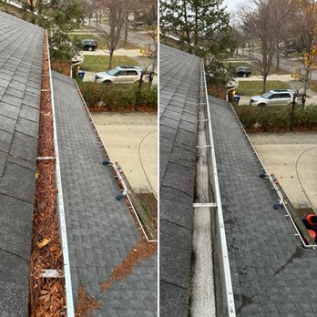 Window Washing Pro - Gutter cleaning before and after. Residential gutter cleaning by Window Washing Pro. - Window Washing Near Me Window Washing Pro - Gutter cleaning before and after. Residential gutter cleaning by Window Washing Pro. - Window Washing Near Me