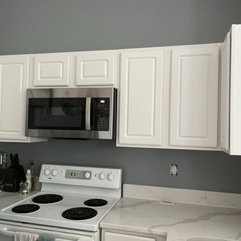 Moose Brother's Handyman - Freshly painted kitchen and newly installed microwave. - Handyman Near Me Moose Brother's Handyman - Freshly painted kitchen and newly installed microwave. - Handyman Near Me