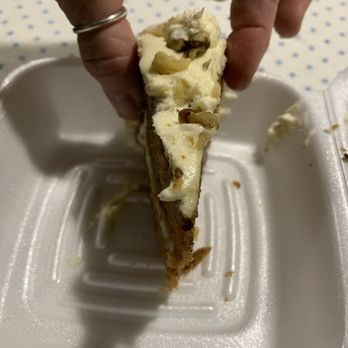 Eat'n Park - A "sliver" of carrot cake , that was suppose to be a "piece." - Breakfast & Brunch Near Me - Natrona Heights, Pennsylvania Eat'n Park - A "sliver" of carrot cake , that was suppose to be a "piece." - Breakfast & Brunch Near Me - Natrona Heights, Pennsylvania
