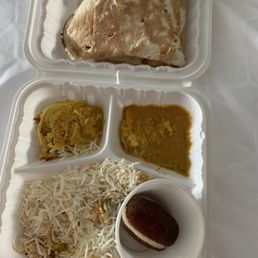 Leftovers from an enormous veg thali! Delicious!