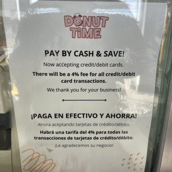 Donut Time - They charge a small fee for using a credit card - Donuts Near Me - Garden Grove, California