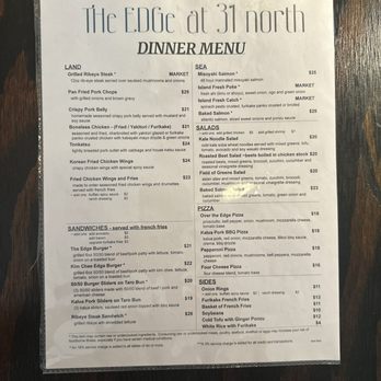 The Edge At 31 North - Dinner menu - Asian Fusion Near Me - Urban Honolulu, Hawaii The Edge At 31 North - Dinner menu - Asian Fusion Near Me - Urban Honolulu, Hawaii