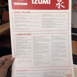 Izumi - Menu