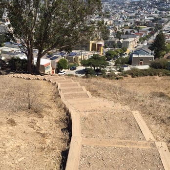 Billy Goat Hill - Steep stairway to reach the rocky area. - Parks Near Me - San Francisco, California