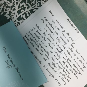 Wellspring - a beautiful note from a customer who appreciates us... :) - Drugstores Near Me - Oakland, California Wellspring - a beautiful note from a customer who appreciates us... :) - Drugstores Near Me - Oakland, California
