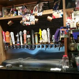 a variety of beer taps